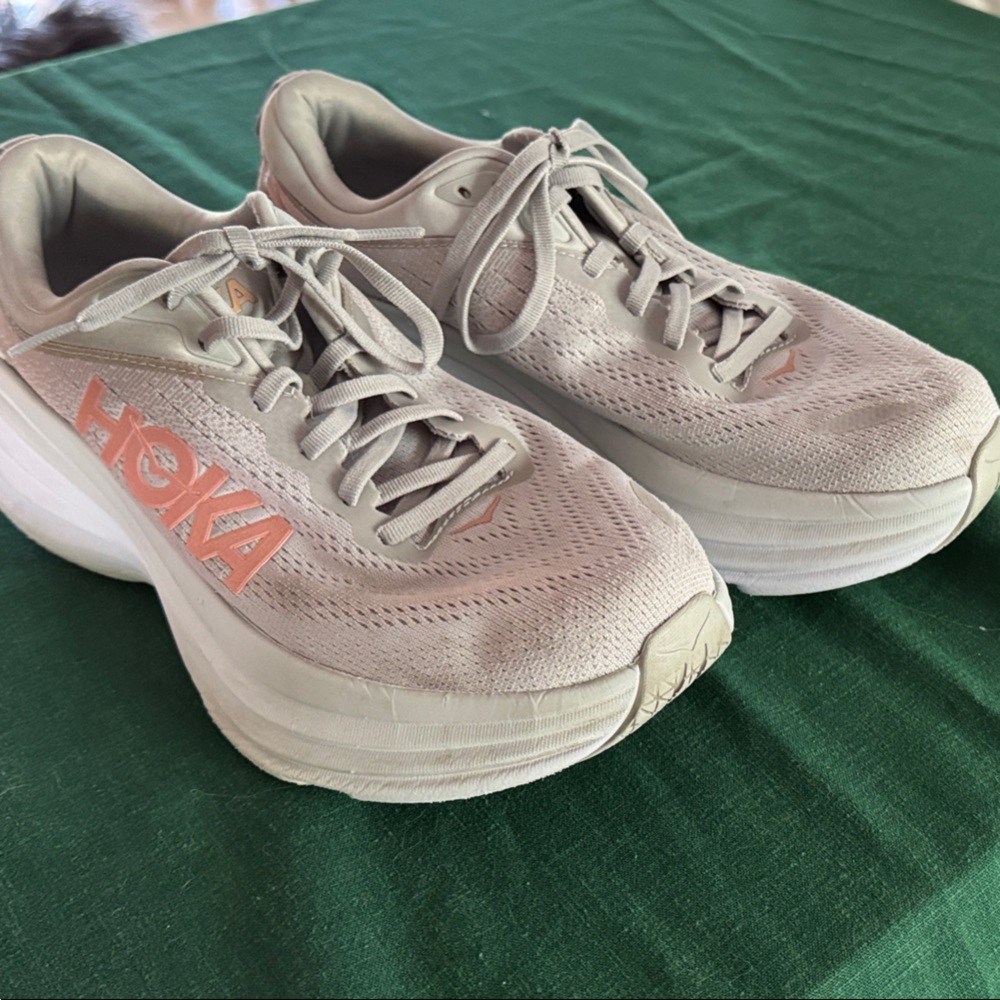 Hoka Women's Beige and Coral Athletic Shoes